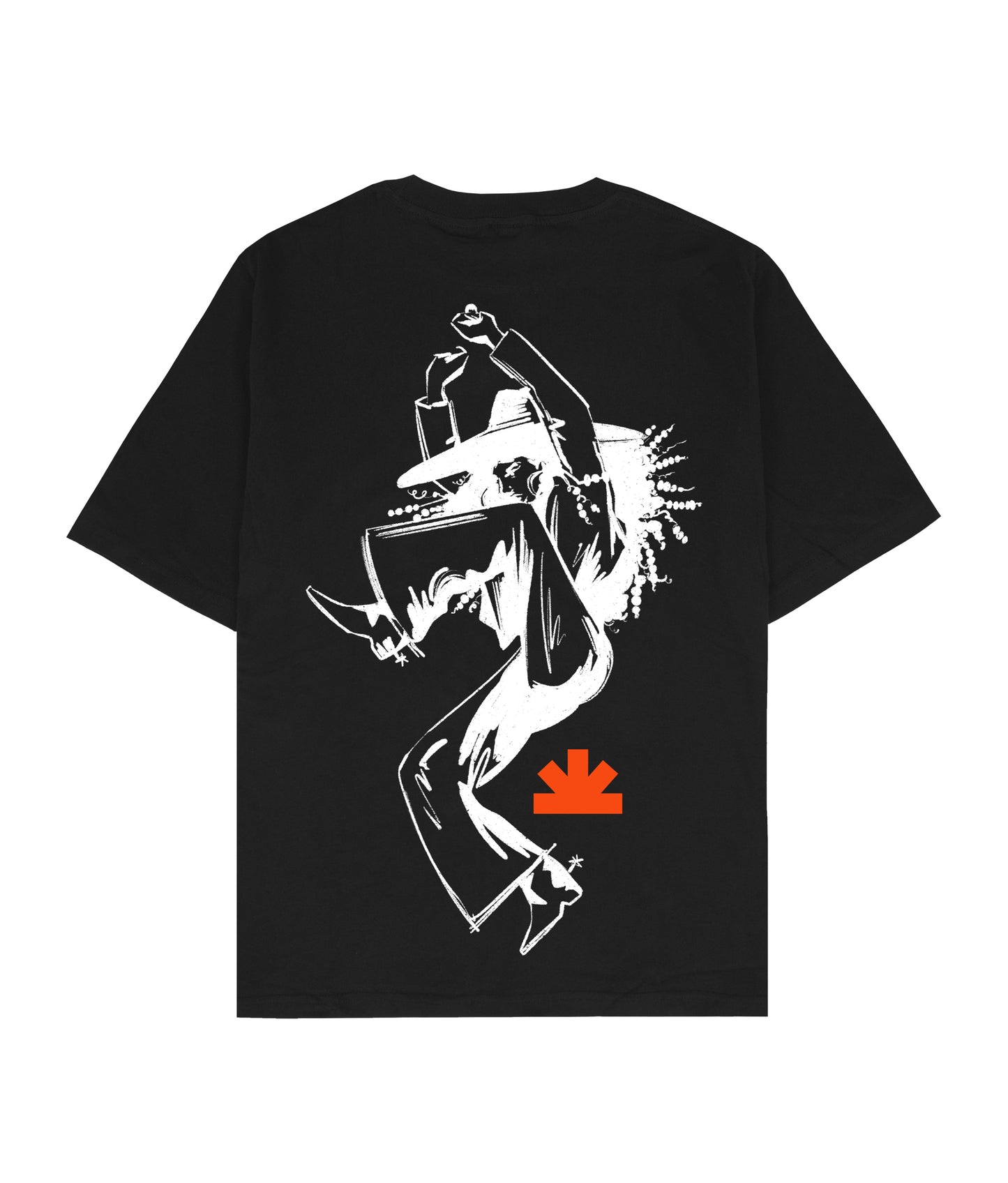 Black T-Shirt - White Dancing Cowgirl Print (Special Edition)