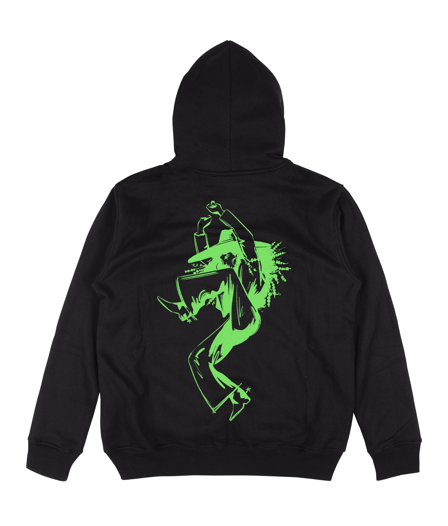 Black Hoodie - Light Green Dancing Cowgirl Print