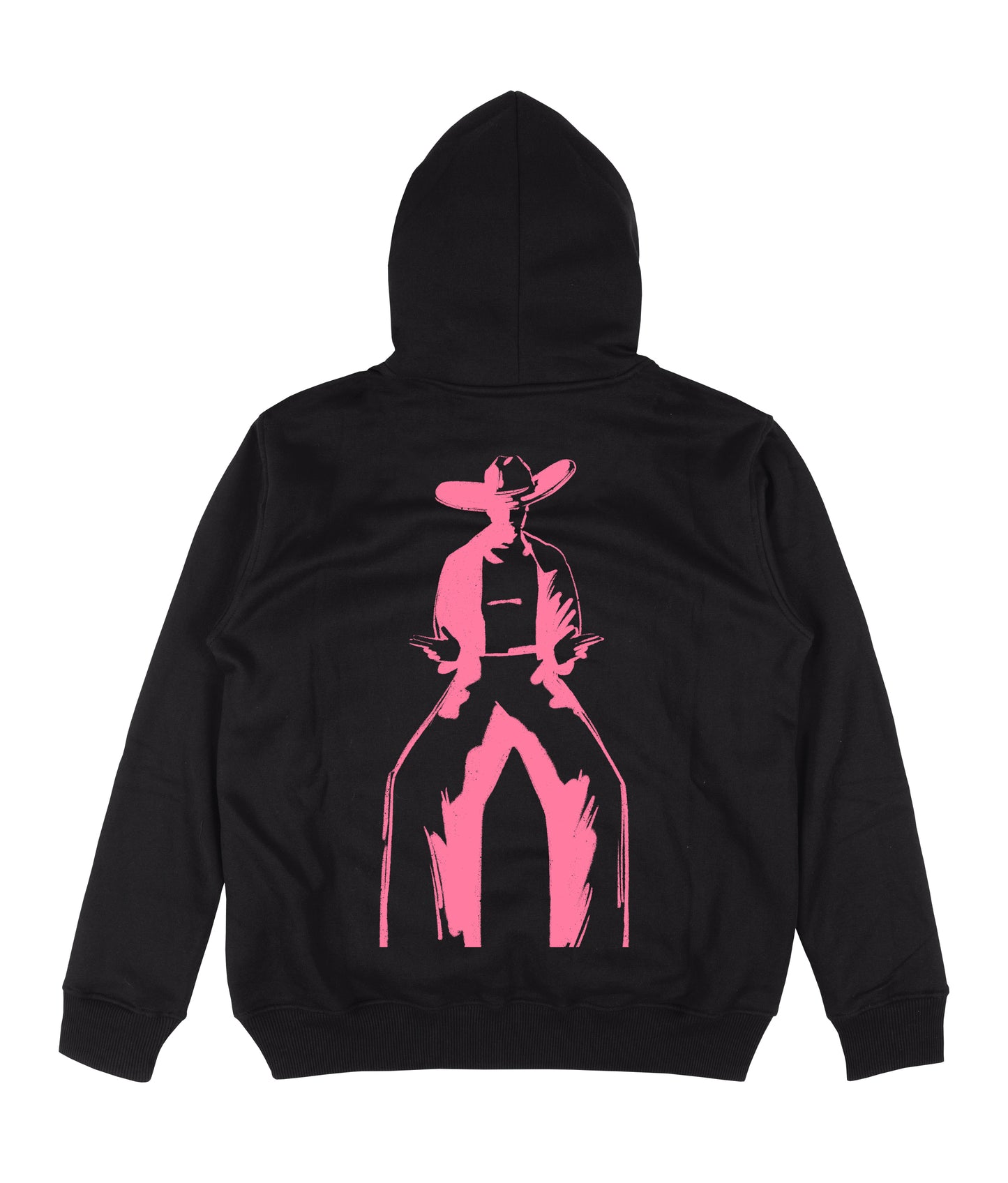 Black Hoodie - Light Pink Gunslinger Print