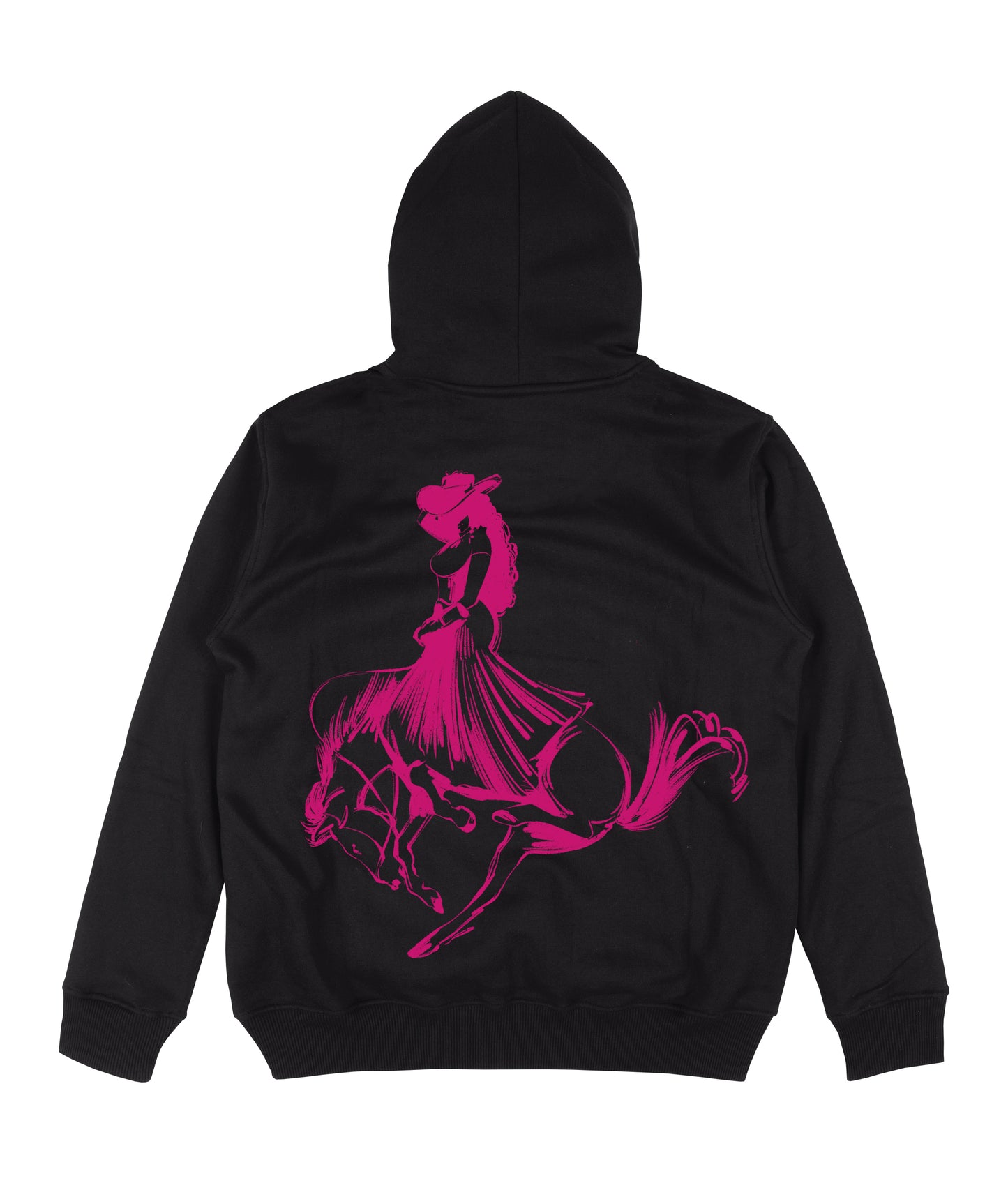 Black Hoodie - Dark Pink Cowgirl Print