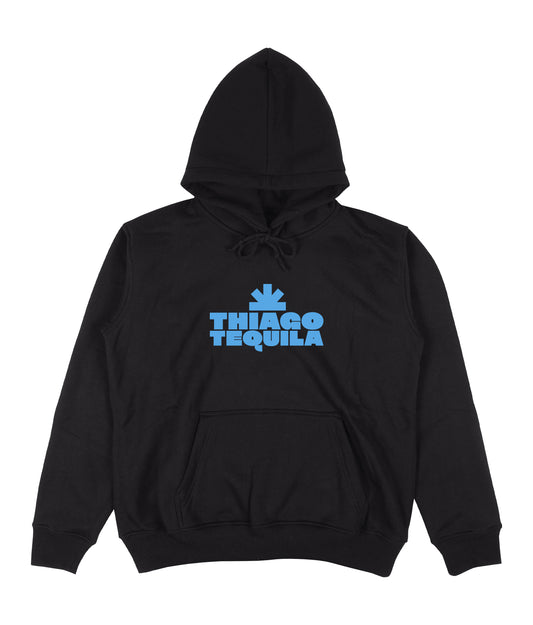 Black Hoodie - Blue Cowboy Print