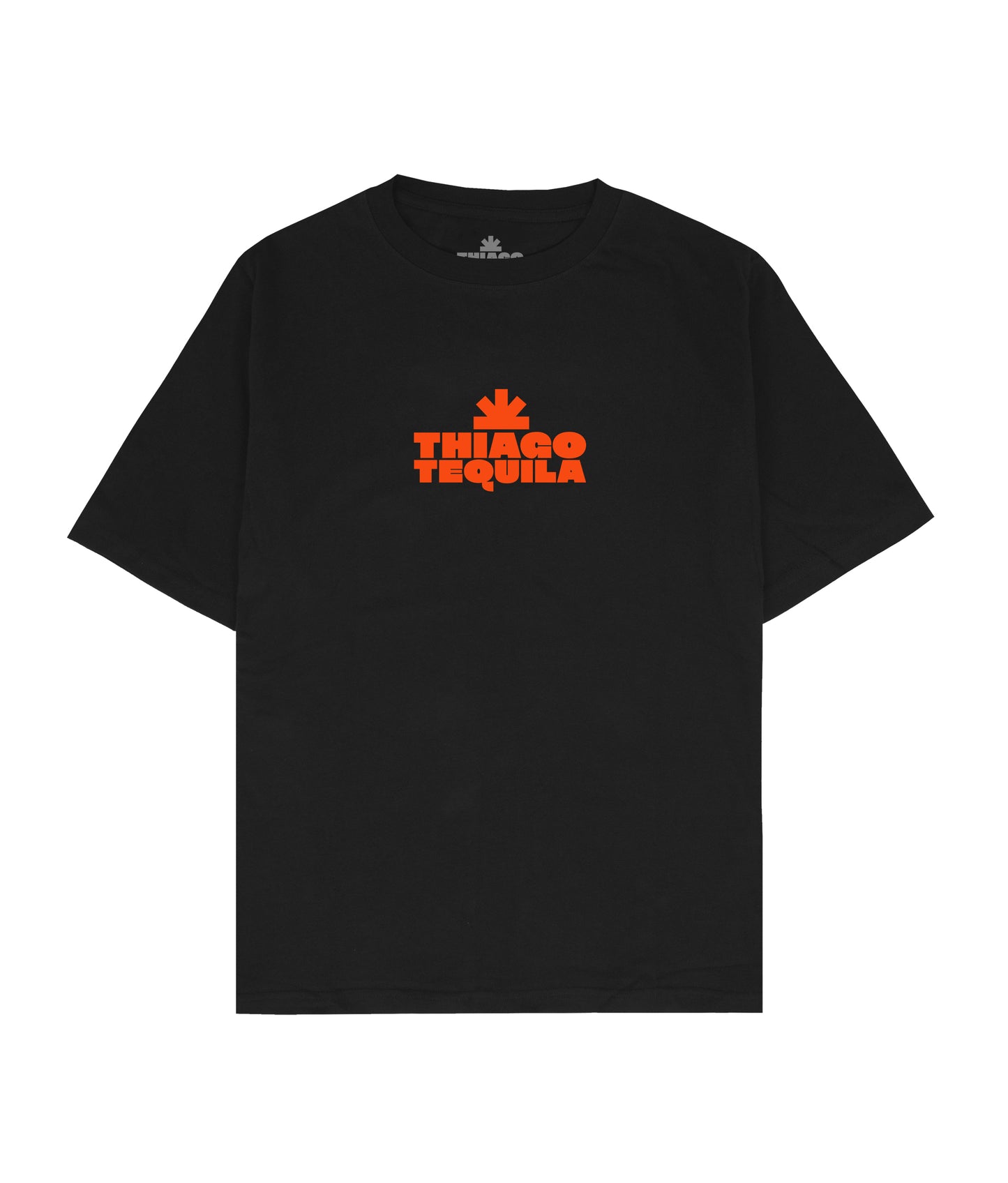 Black T-Shirt - Orange Cowboy Print