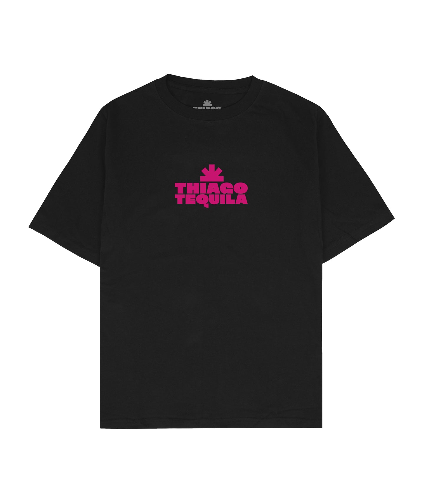 Black T-Shirt - Dark Pink Cowgirl Print