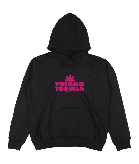 Black Hoodie - Dark Pink Cowgirl Print