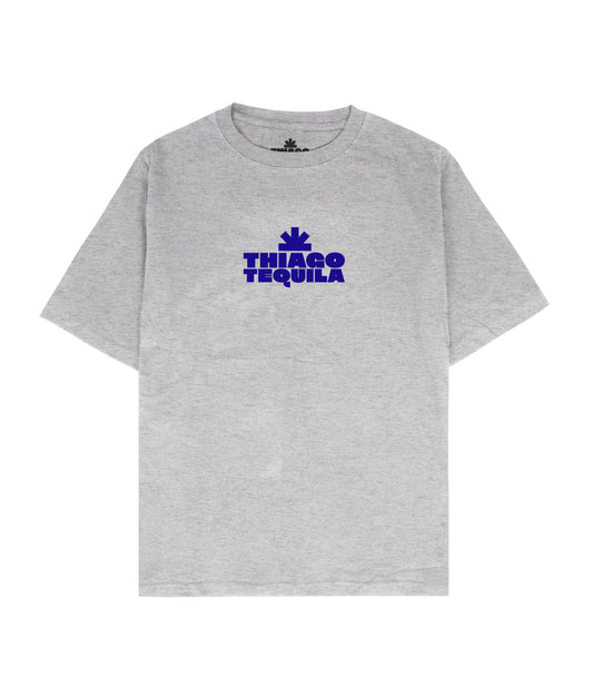 Grey T-Shirt - Dark Blue Cowboy Print