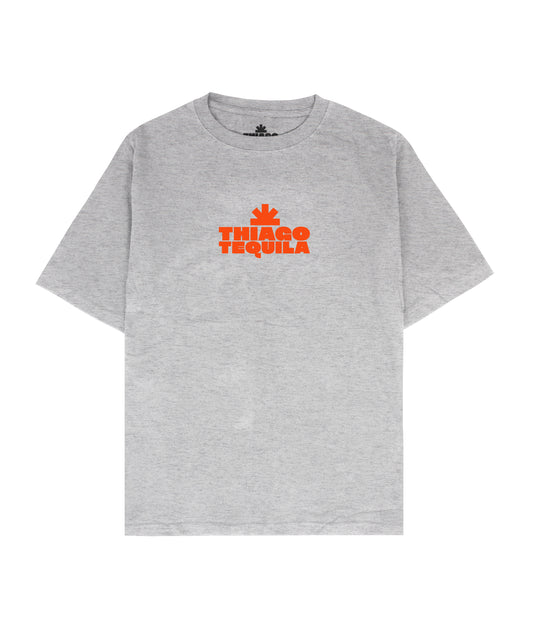 Grey T-Shirt - Orange Cowgirl Print