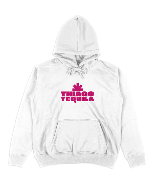 White Hoodie - Dark Pink Cowgirl Print