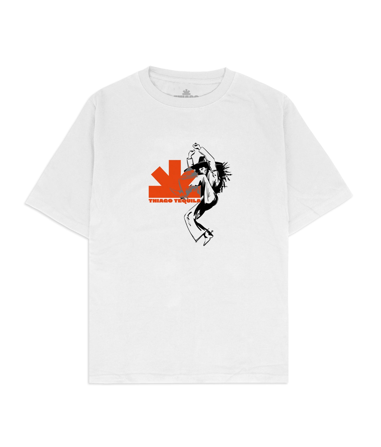 White T-Shirt - Black Dancing Cowgirl Print (Special Edition)