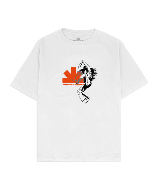 White T-Shirt - Black Dancing Cowgirl Print (Special Edition)