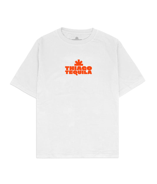 White T-Shirt - Orange Dancing Cowgirl Print