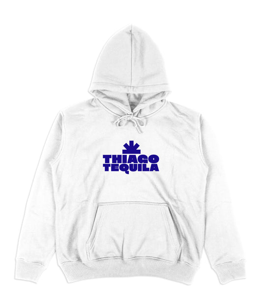 White Hoodie - Dark Blue Dancing Cowgirl Print
