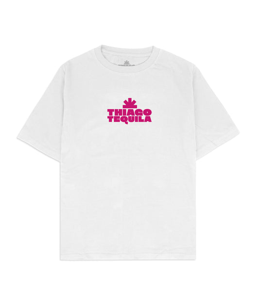 White T-Shirt - Pink Cowgirl Print