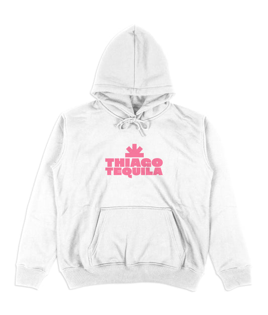 White Hoodie - Light Pink Gunslinger Print
